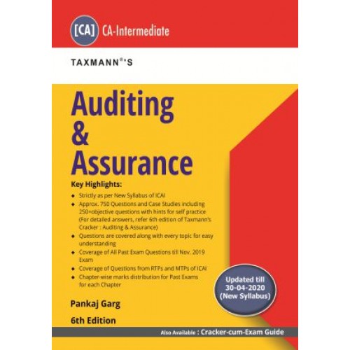 Taxmann's Auditing & Assurance for CA Intermediate November 2020 Exam [New Syllabus] by CA. Pankaj Garg